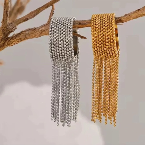 Anthropologie Tassel Stainless Steel Waterproof Resizable Ring - Picture 12 of 16